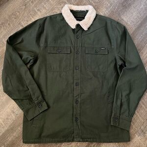 RVCA Range Faux Shearling Collar Shirt Jacket-Size Medium